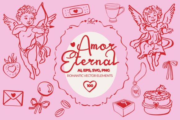 Amor Eternal Vector Elements for Design