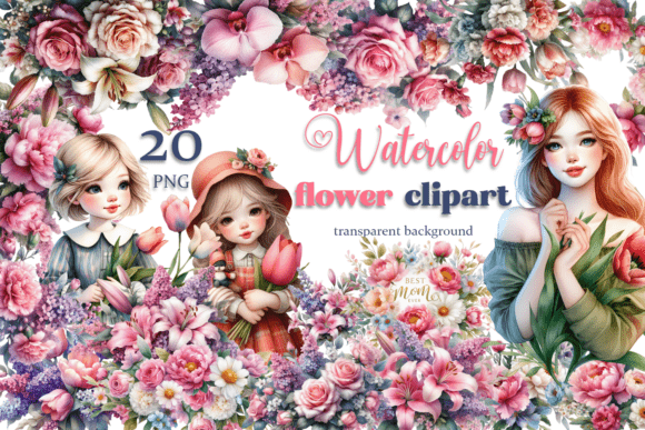 Celebrating Summer with the Watercolor Vintage Flower Clipart Bundle
