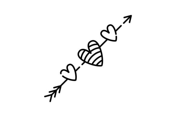 Cute Arrow with Hearts Line Illustration: A Versatile Design Element for Modern Creators