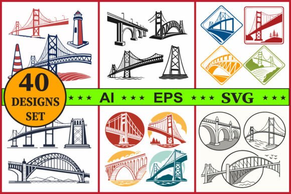 Elevating Visual Storytelling with the Bridge Vector Clipart Bundle Set