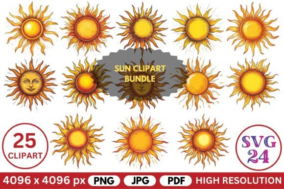 Sun Clipart Bundle: Brightening Your Creative Projects