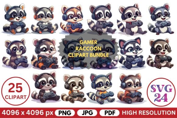 Unlocking Creative Potential with the Gamer Raccoon Clipart Bundle