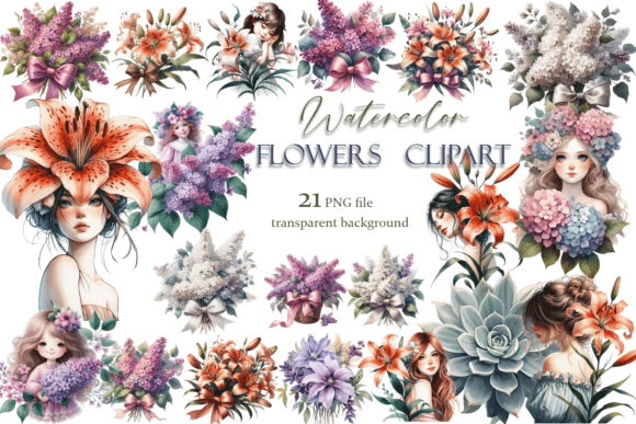 Watercolor Flowers Clipart Bundle: A Summer Celebration for Your Designs