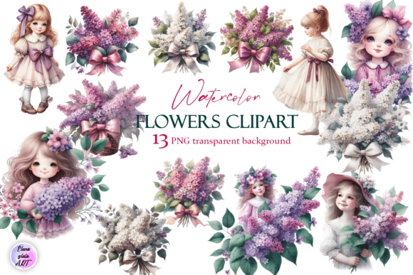 Watercolor Flowers Lilac Clipart PNG: A Summer Essential for Designers