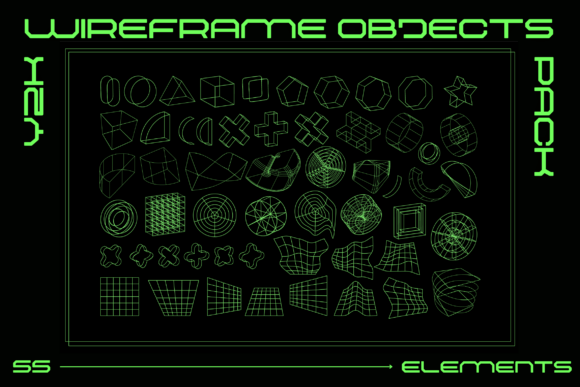 Y2K Wireframe Futuristic Objects: Reviving the Digital Aesthetic